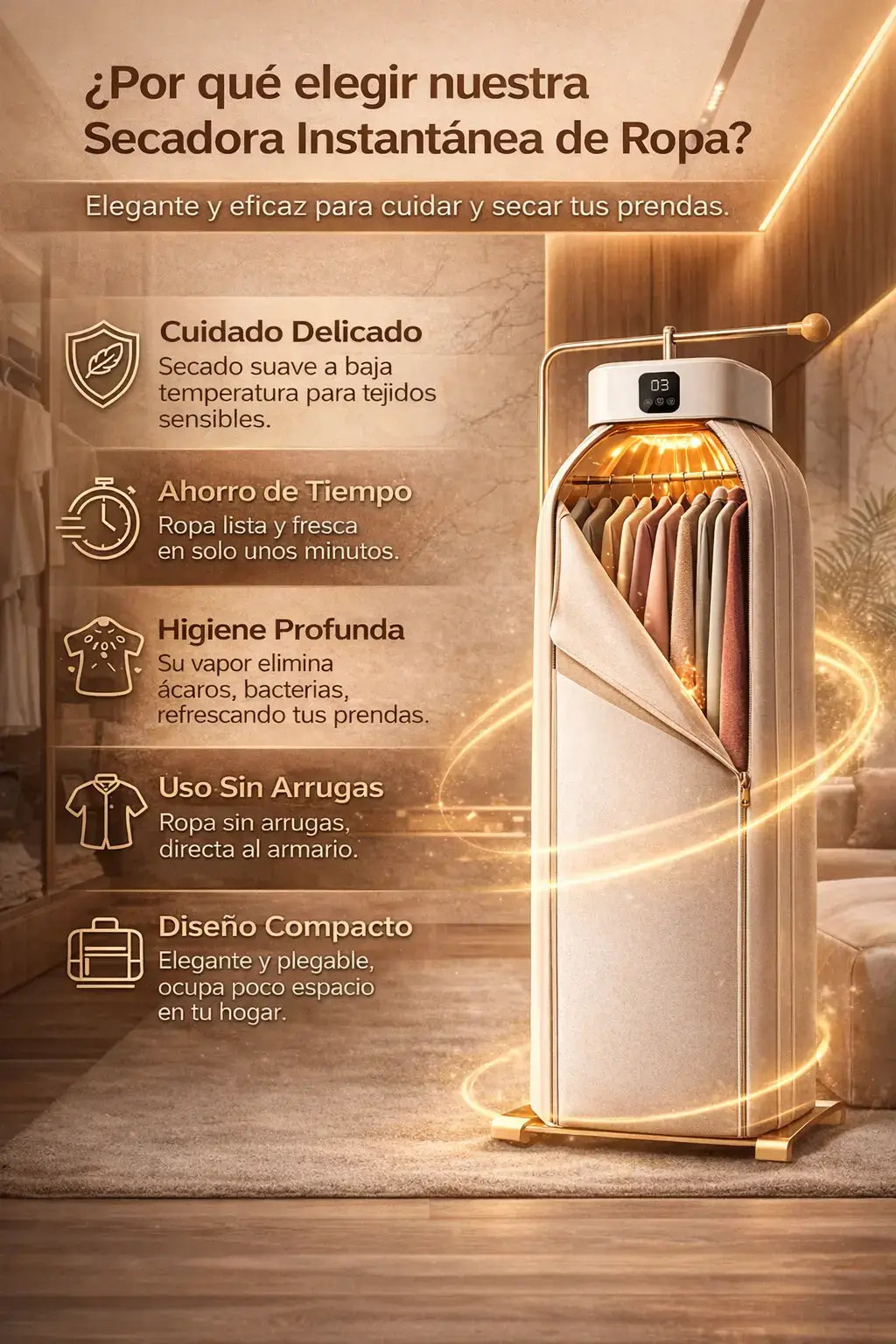 Secadora de Ropa - DryHome Portátil - Ropa seca en casa este invierno