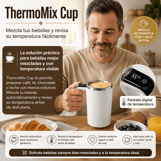 Taza De Café - ThermoMix Cup - Mezcla tus bebidas y revisa su temperatura fácilmente