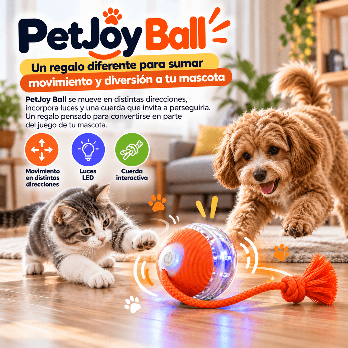Pelota inteligente - PetJoy Ball - Un regalo diferente para sumar movimiento y diversión a sus juegos