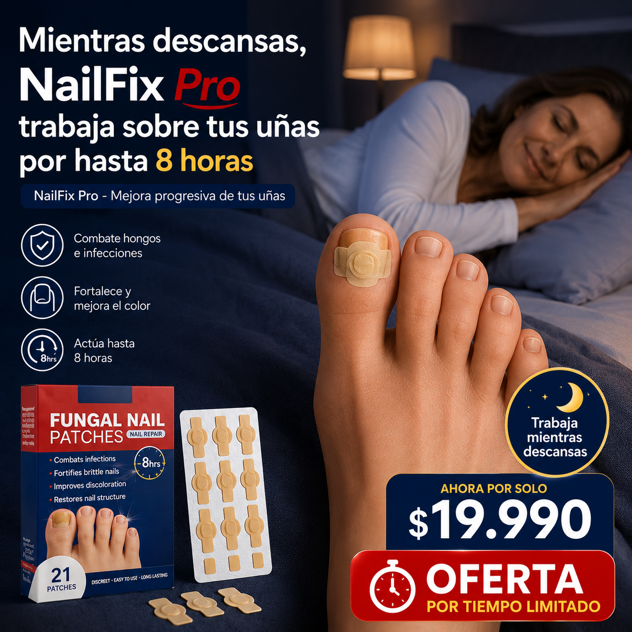 NailFix Pro - Mejora progresiva de tus uñas - Parches Anti Hongo para uñas