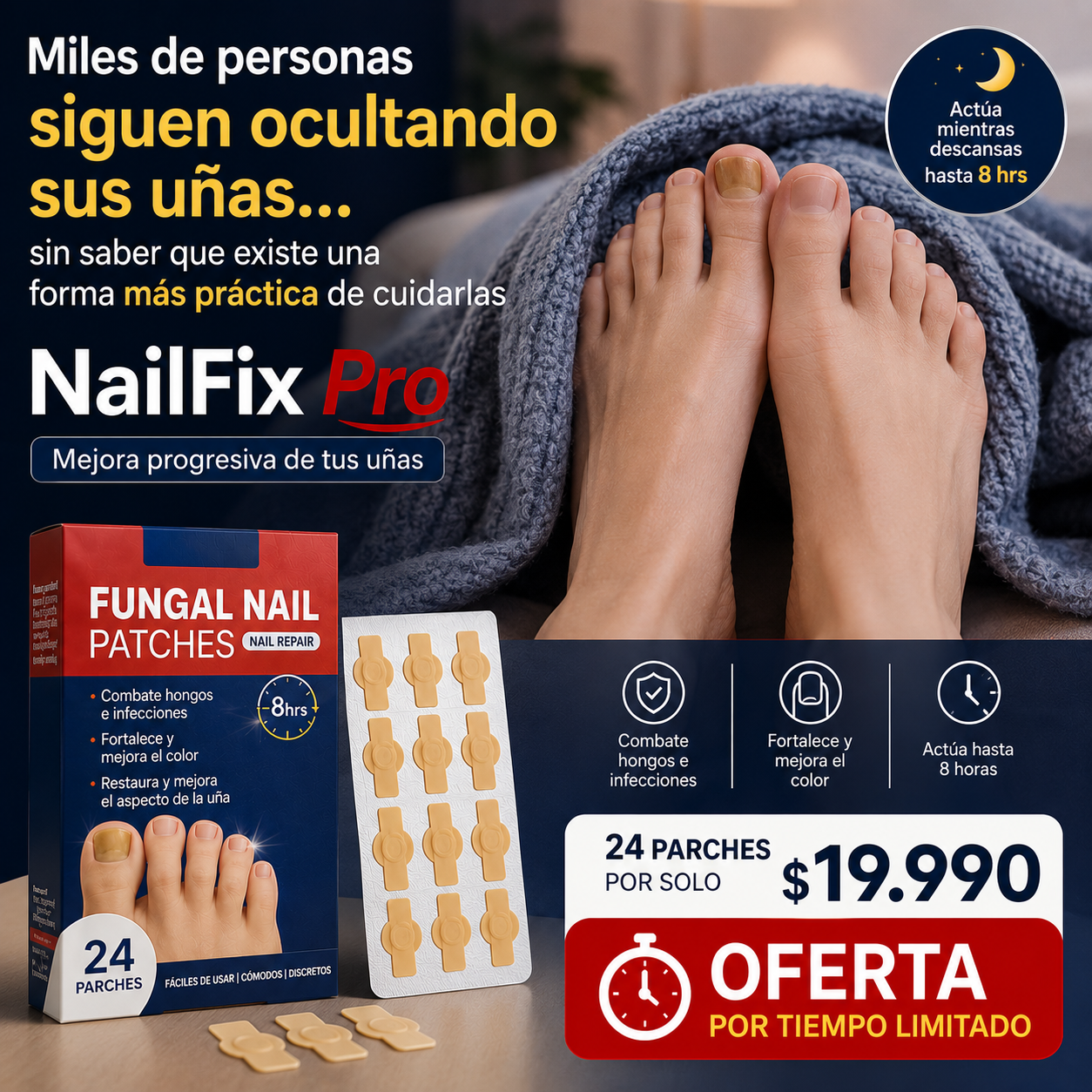 NailFix Pro - Mejora progresiva de tus uñas - Parches Anti Hongo para uñas