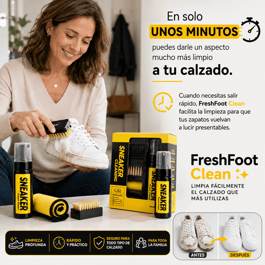 Kit De Limpieza Zapatillas FreshFoot Clean - Limpia fácilmente el calzado que más utilizas