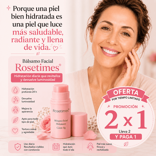 Bálsamo Facial Rosetimes - Hidratación diaria que revitaliza y devuelve luminosidad -    ¡PROMOCIÓN 2 X 1!