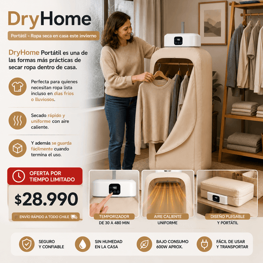 Secadora de Ropa - DryHome Portátil - Ropa seca en casa este invierno