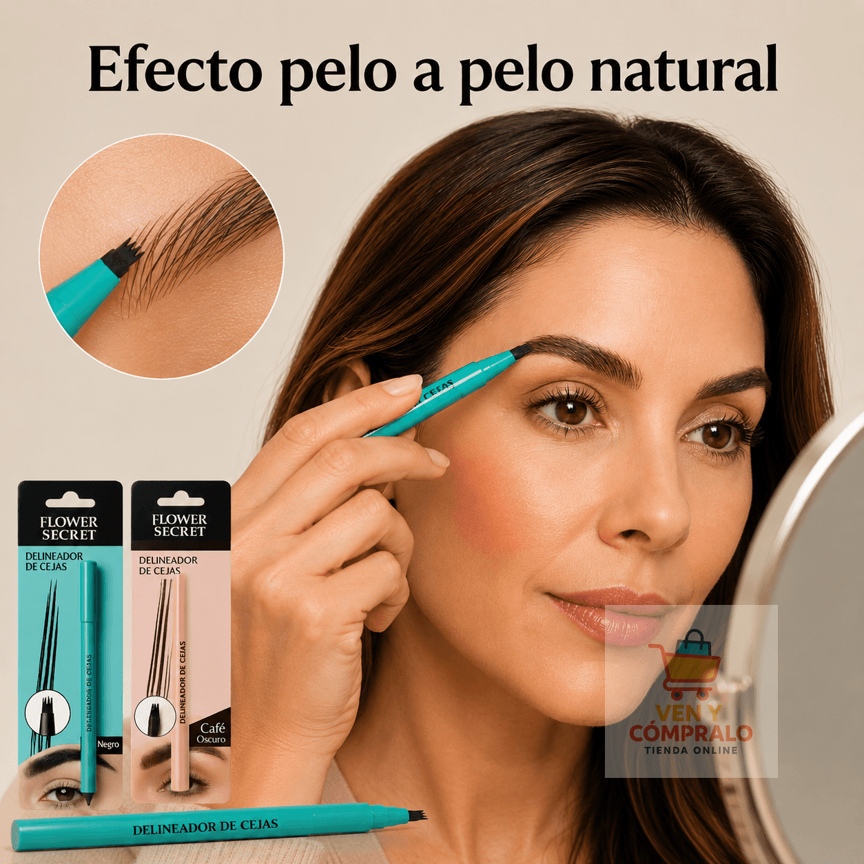 Delineador De Cejas -Rellena cejas con efecto natural pelo a pelo en minutos - Promoción 2X1