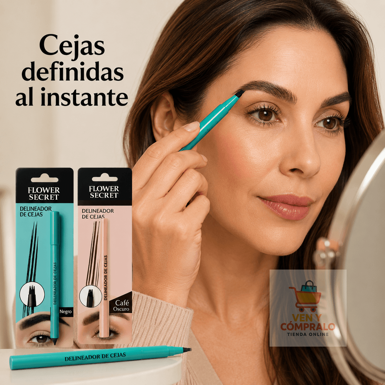 Delineador De Cejas -Rellena cejas con efecto natural pelo a pelo en minutos - Promoción 2X1